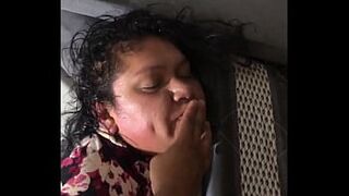 Nymphomaniac comes for her daily dose of sex, tied up