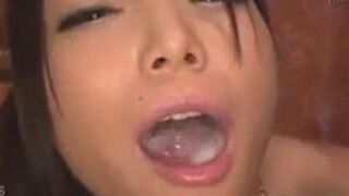 cute japanese Megumi plays, savors and swallows cum 4