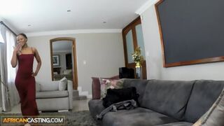 Perky Tits Ebony Babe Riding Monster Cock POV Cowgirl At Amateur Casting!