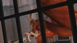 Huge Demon fucks skinny blonde prisoner