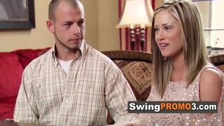 Swinger Couple Feeling Great Signs Contract And Head Out To The Swing Party