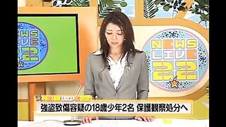 CUM COVERED NEWSCASTER