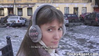 Tricky Agent - Assfucked with her bf downstairs