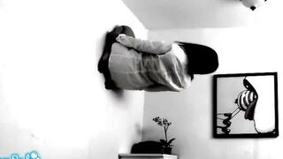 possessed latina teen step sis with hairy college pussy camming on wall