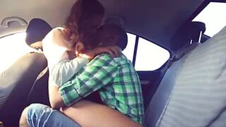 Two marries workmates cheating together in the car