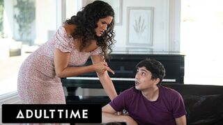 ADULT TIME - Stepmommy Penny Barber Teaches Stepson Ricky Spanish A Lesson About Looking At Nudes!