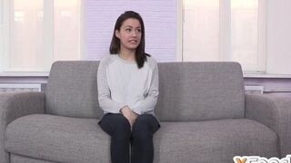 Hot brunette's film casting turned into a hardcore session