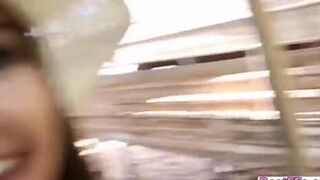 Hottie teens fucked their friend on the floor of the barn