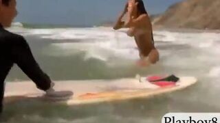 Sexy badass babes enjoyed surfing naked and other activities