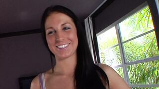 Brunette gets fucked so hard, she cums 2 times