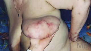 I fuck my old granny and cum inside her pussy, huge tits