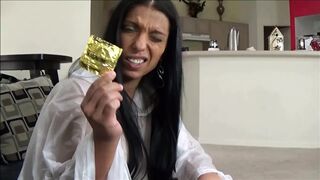 Latina Mom Teaches Step Step Son How to Use a Condom