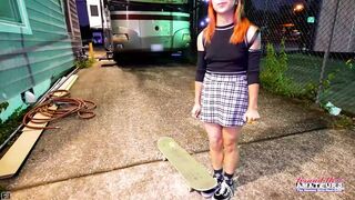 Hot Skater Girl Keyton Keem Fills Her Holes With A Cock!