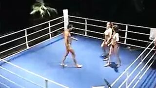 one man fights two women