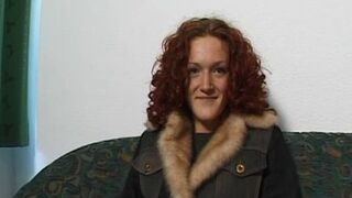 Horny Red-Head Masturbates For Casting Agent