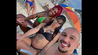 I met 2 hotties on Copacabana beach and asked them to do porn.