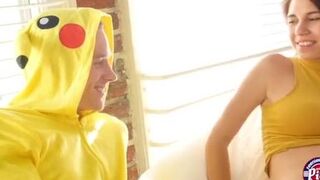 Sexy Teen CeCe Capella gets creampied after trying Pikas big boner