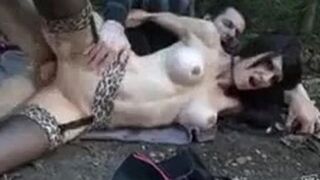 Black Haired Chick Outdoor Anal Fucking