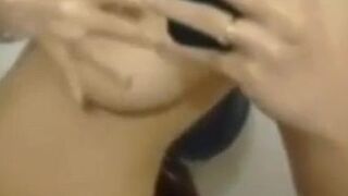 Horny Girl Pressing Boob & Milking