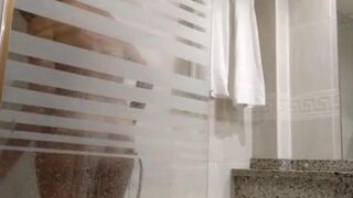 Hot masturbation in the shower in front of her lover (My Pleasure)