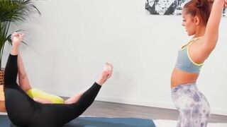 Girl and MILF hump each other's pussy with fingers