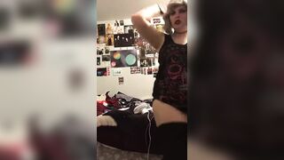 BBW goth girl striptease