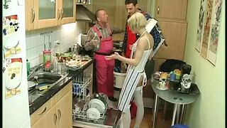 Blond threesome with plumbers