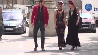 Spanish girl takes bondage in public bar (Julia Roca, Yulia Blondy)