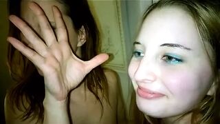 eating cum off another girls ass
