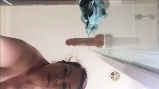 Home alone BBWs tremendous dildo orgasms