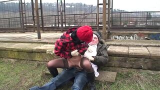 Stepfather fucked Teen Outdoor