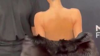 Bianca Censori Breasts Scene in The Grammy Awards