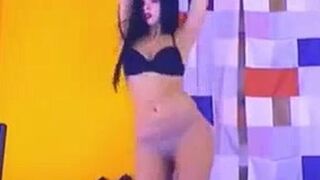 Sexy hot stripteasing girl at home seducing with her hot stuff on webcam