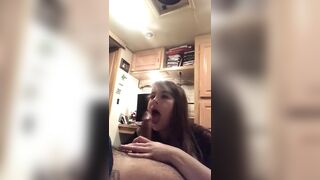 Beautiful White Girl gives head