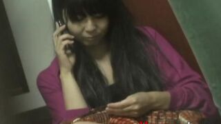 Asian hottie masturbating solo