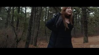 Two sick perverts take bubble butt MILF for a crawl into the woods