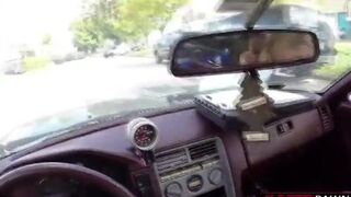 Blonde and sexy woman tries to sell her car instead sells herself