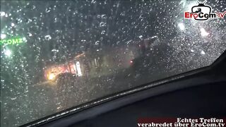 Blowjob and swallow at mc donalds ins car public teen pov