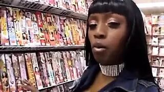 Super Big Tit Black Babe Fucks In Sex Shop!
