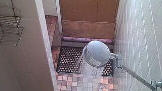 Ebony teen shower
