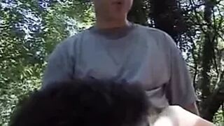 Anal three way in the park