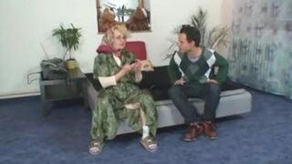 Lonely granny pleases a stranger