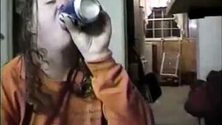 Beer, piss, anal and a cum facial - my kind of whore