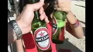Indonesian Girl Gone Wild On The Bali Beach