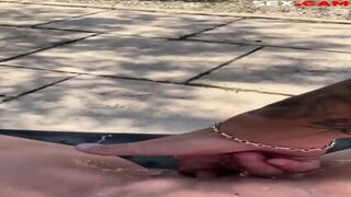 She Squirts When The Gardener Fingers Her Pussy