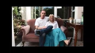British wife gets spanked and fucked by old guy and hubby