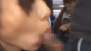 Publicsex oriental sucks dick on the bus