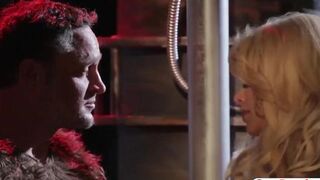 -Magificent blonde whore sucks dick in parody porn