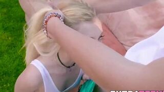 Wicked tiny teen gets fully naked as she bangs hard outdoor (Riley Star)