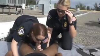 Two very naughty police officers fun with a rough cock